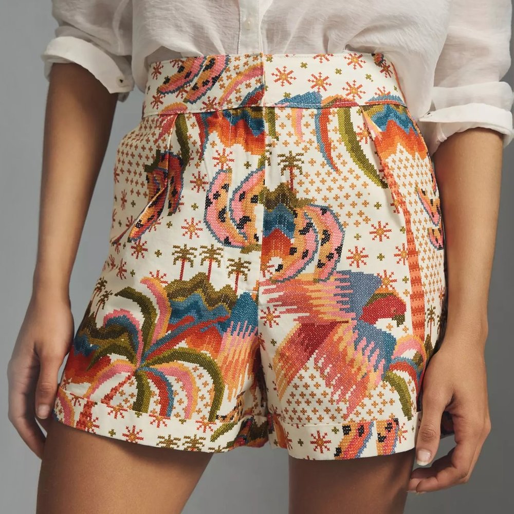 HTF Anthropologie Farm Rio Macaw Island Shorts